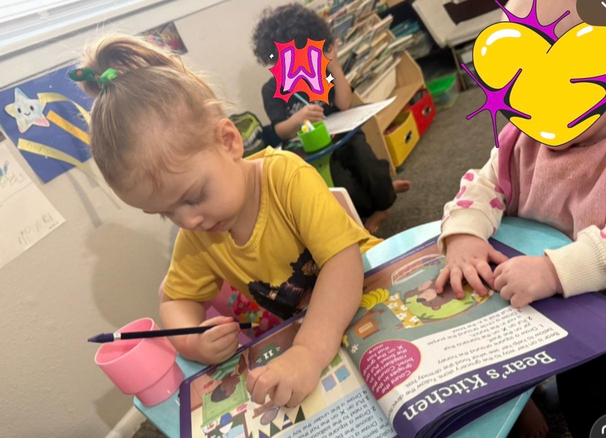 Children doing arts and crafts at Your Big Cissy Daycare